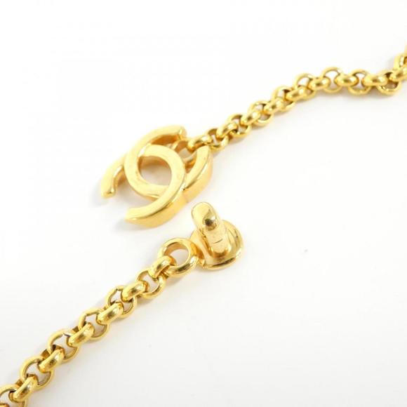 CHANEL Classic CC Logo Pendant Necklace Gold-Tone 18" Chain - Picture 4 of 5